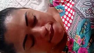 Wow, rubbing my big cock in her wet little pussy, monster cock action!