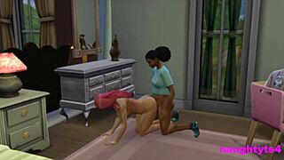 whoa! girl catches futa roommate jerking off and takes a hard assfucking in garage