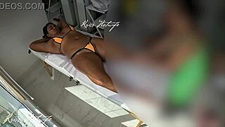 hey, wanna see me tease with this bikini stuffed in my pussy for a hot massage?