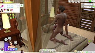 the sims 4 transando com a vizinha na cama with crossdressing hentai