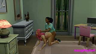 whoa! girl catches futa roommate jerking off and takes a hard assfucking in garage