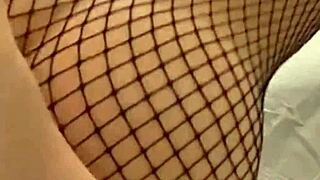 The beautiful pussy with fat lips gets creampied after intense moaning and orgasm