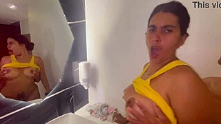 old stepfather catches stepdaughter in bathroom, wild licking happens 😜