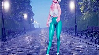 cute anime girl dancing and getting fucked part