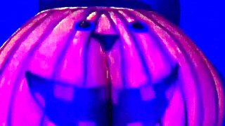 A couple celebrates happy halloween with homemade costumes