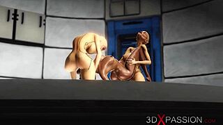 Area 51 Secrets: 3D Dickgirl Androids Fuck Sexy Ebony Hard!
