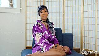 Midori Black Experiences Intense Body-Clenching Orgasms with Vibrator and Fingering