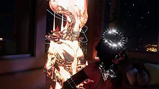 oh god, that flaming atronach is so hot in vr action!