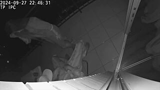 Cheating wife fucks friend on balcony