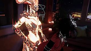 oh god, that flaming atronach is so hot in vr action!