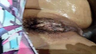 damn! tattooed brunette gets wild ass licking action!