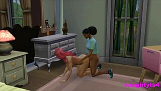 whoa! girl catches futa roommate jerking off and takes a hard assfucking in garage