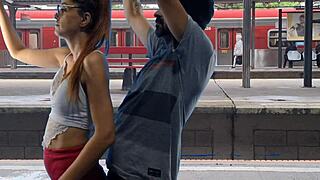 Bold Couple Screws Publicly at Train Terminal