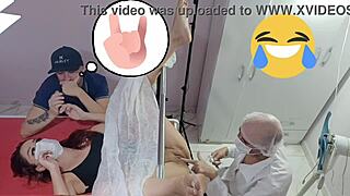 Housewife gets cum on ass during public exam