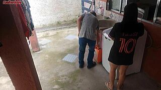 Married Latina Housewife Pays Washing Machine Tech with Her Tight Ass