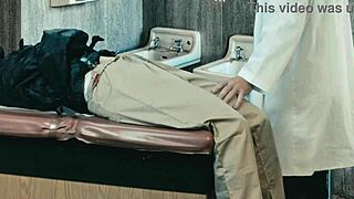 this crazy chick locked in a cell just for her tight pussy use, damn! 😱