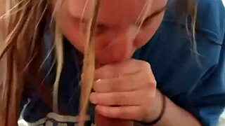 I sucked the hung stud till he cummed all over me, gagging and choking