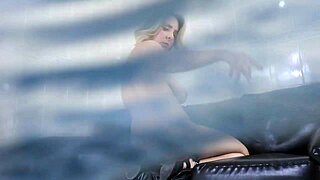 Brazilian blonde takes BBC deep in ass with creamy finish