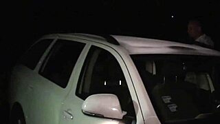 this blonde fashion model is in a public gang bang orgy through the car window