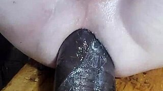 huge dildos stretchin me out so good, oiled and ready