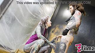 ALT DOMINATRIX PEGS TATTOOED WORKER IN ANAL FUCK WITH DRIPPING CUMSHOT