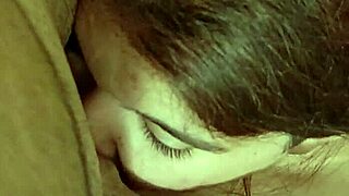 redhead amateur rebels intensely during deepthroat, ass licking, and ball licking under master