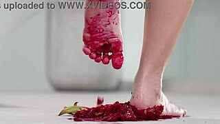 i'm crushing fruits with my bare feet and high heels in 4k, it's so hottt