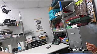 deep drilling busty milf on office desk, want to spy?