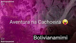 I sucked his dick at the waterfall without panties, Boliviana Mimi.