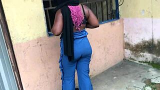 ebony bbw gets wild sex in hood during nigeria protest, long version.