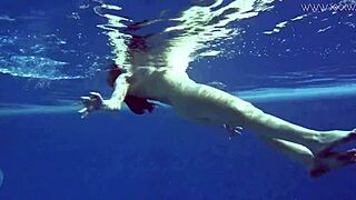 lina mercury, show that tight pussy in red lingerie underwater?