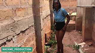 Penalty for Urinating There: Bent Over Teen with Petite Waist in Missionary Skirt Fuck by Big Black Cock Amateurs