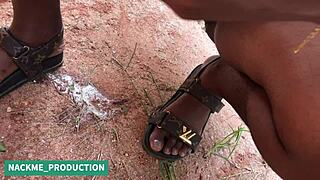 Penalty for Urinating There: Bent Over Teen with Petite Waist in Missionary Skirt Fuck by Big Black Cock Amateurs