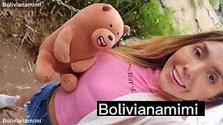 I sucked his dick at the waterfall without panties, Boliviana Mimi.