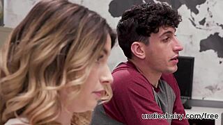 busty mature teacher forces student into hardcore pussy licking threesome