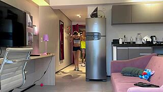 fitness couple gets home super horny and goes at it!