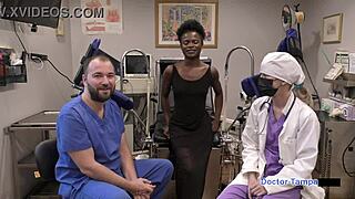 dr tampa examines neighbor rina arem backstage