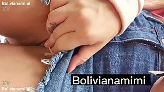 I sucked his dick at the waterfall without panties, Boliviana Mimi.