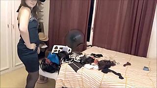 french blonde amateur in clothed sex and blowjob