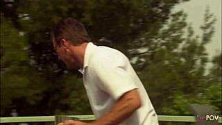 Small tits lesbian craves her friend's touch during outdoor massage.