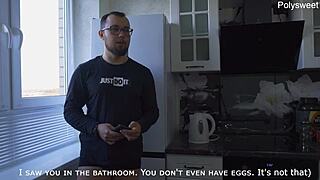 neighbor drills the guy hard, covering the table with his load.