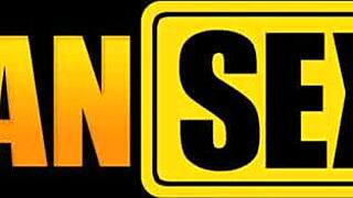 Watch this South African babe get her booty pounded by a big white dick in POV