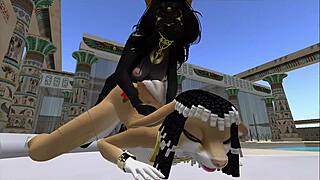 埃及女神Bastet命令女仆服侍