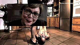 Dominatrix Mistress Punishes Bound Slave in Toilet