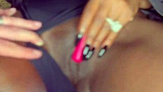 Sexy Black Model Masturbates With Vibrator For White Guy