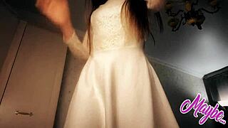 uh, sweet babe in white dress... enjoyin herself, ya know?