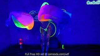 I watch Jewelz Blu masturbate with body paint on