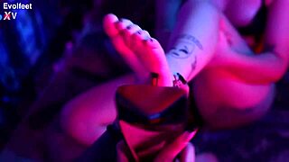 rotten venus and nath indulge in lesbian foot worship with licking and toes