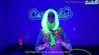 I watch Jewelz Blu masturbate with body paint on
