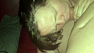 facial lands in her mouth during the scene.